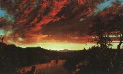 Frederick Edwin Church Secluded Landscape at Sunset painting
